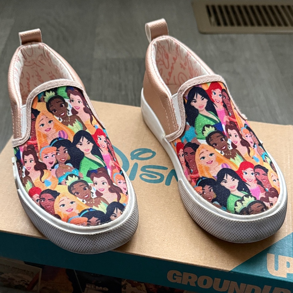 Kids' Multicolor princess Character Slip-On Sneakers - Picture 3 of 13